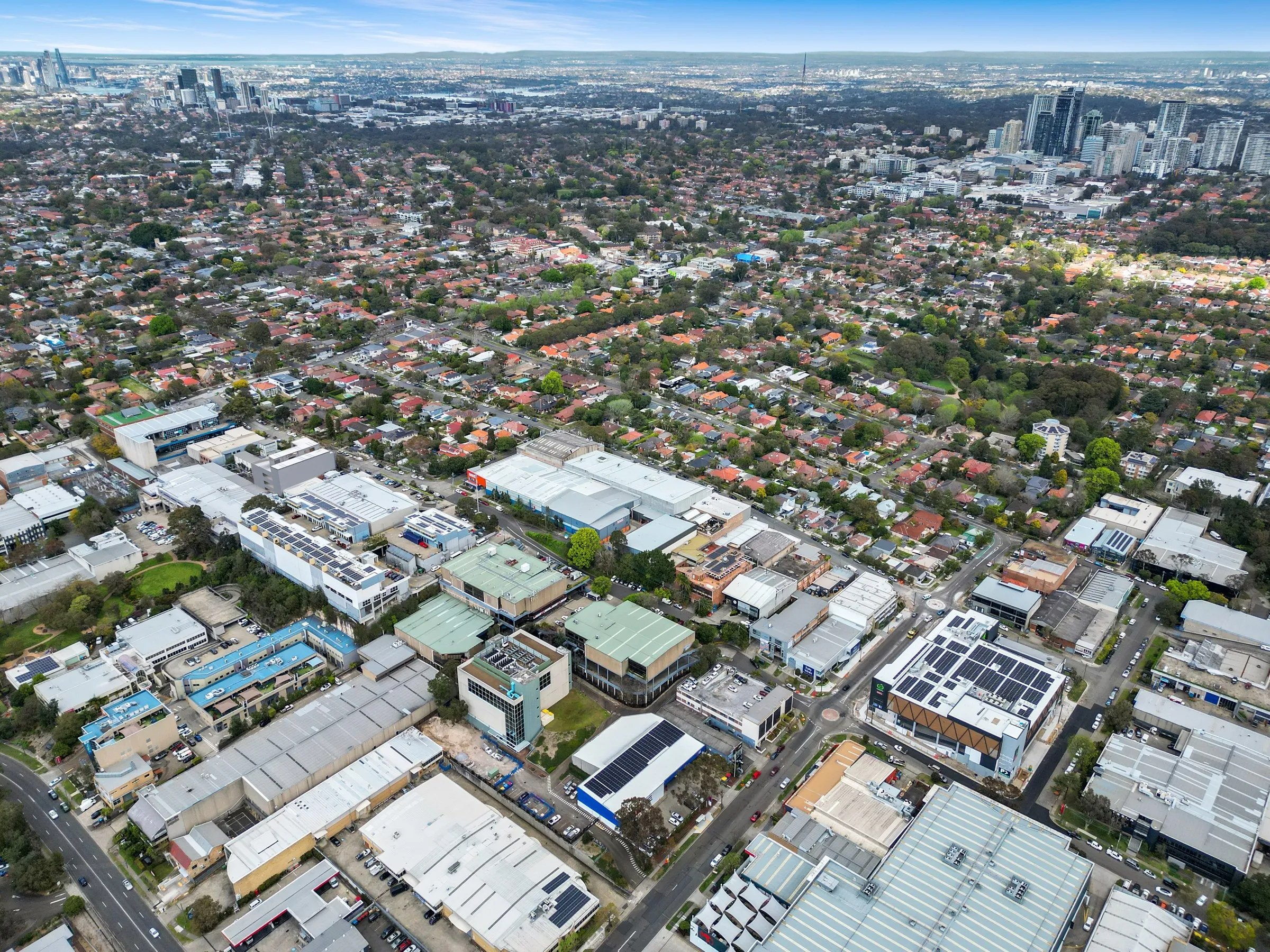 Perspective render of The Edge Chatswood facade and landscaping.
