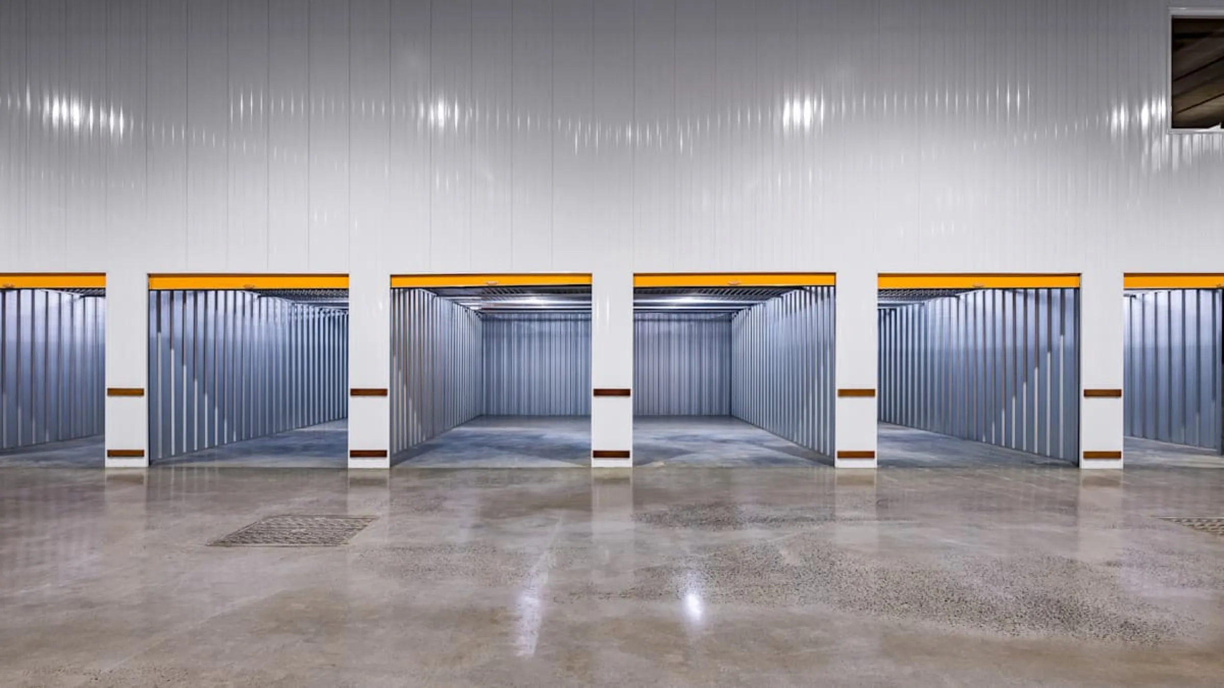 Large open storage units within the Concord facility.