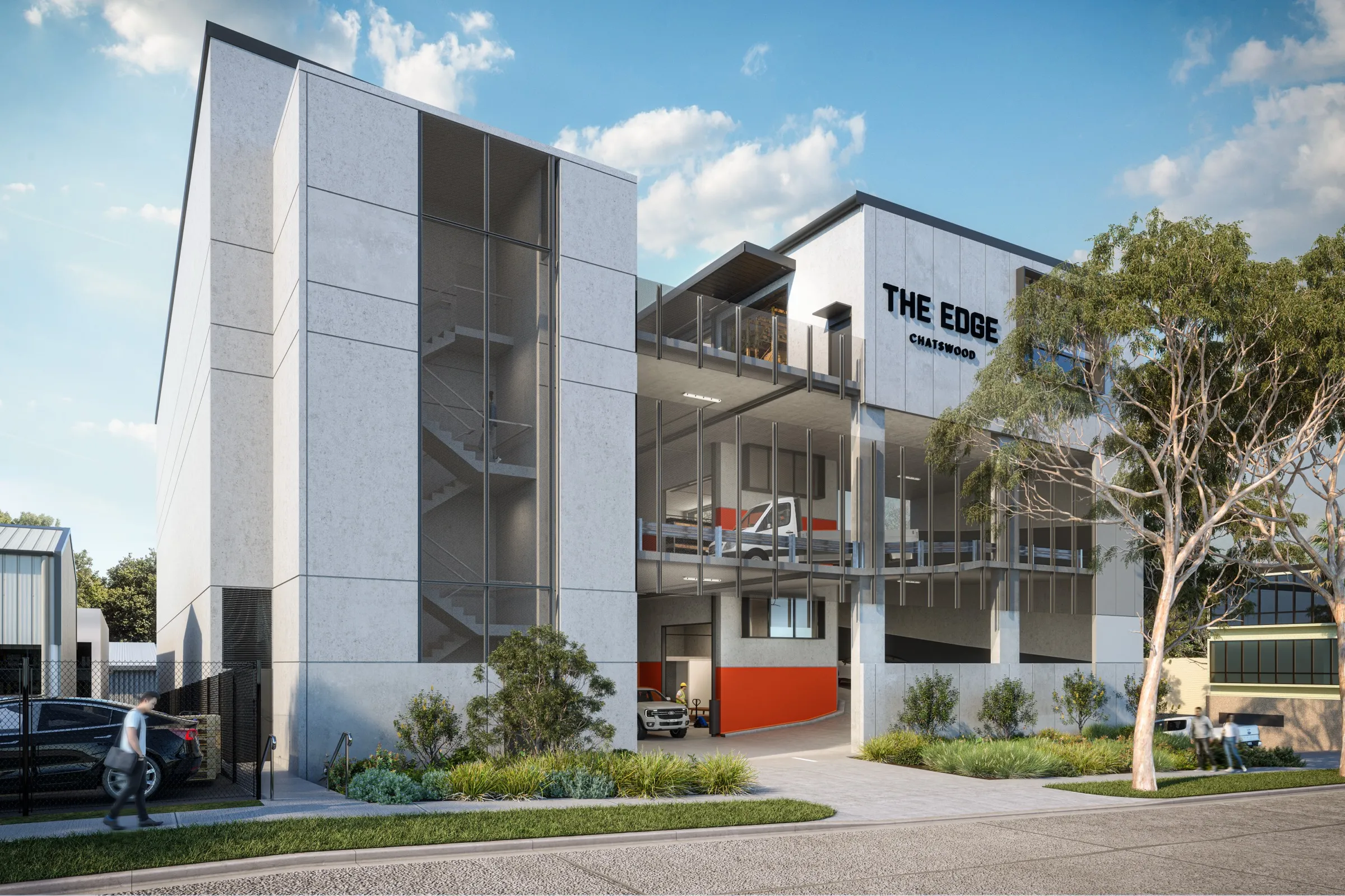 Architectural render of The Edge, a multi-level industrial development in Chatswood.